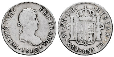 Cy14607.-FERNANDO VII - 2 Reales 1813 Lima J.P.- MBC