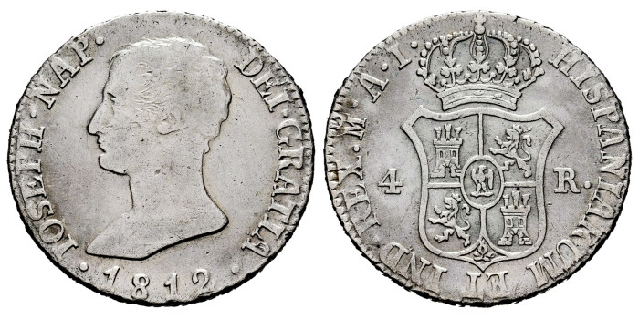 Cy13834.-JOSE NAPOLEON - 4 Reales 1812 Madrid A.I.-MBC-