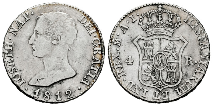 Cy13834-1.-JOSE NAPOLEON - 4 Reales 1812 Madrid A.I.-MBC-