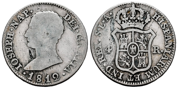 Cy13838.-JOSE NAPOLEON - 4 Reales 1812 Sevilla L. A.-RC