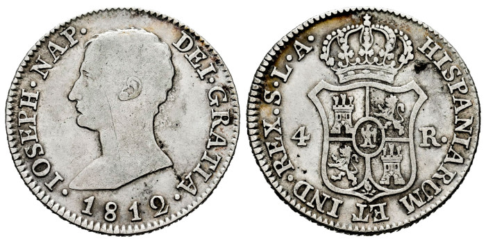 Cy13838-1.-JOSE NAPOLEON - 4 Reales 1812 Sevilla L. A.-BC