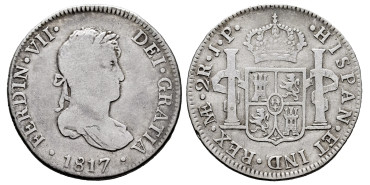 Cy14668-1.-FERNANDO VII - 2 Reales 1817 Lima J.P.- BC