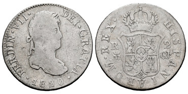 Cy14702.-FERNANDO VII - 2 Reales 1820 Madrid C.J.- BC-