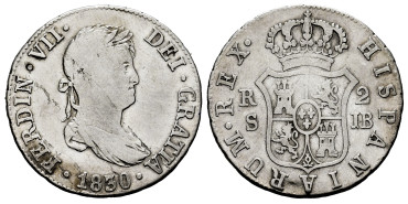 Cy14775.-FERNANDO VII - 2 Reales 1831 Sevilla J.B.-BC