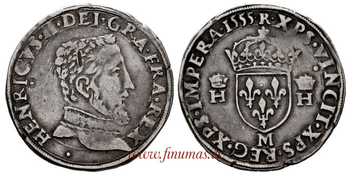 FRANCIA - K-0002. TESTON ENRIQUE II. 1555 TOULOUSE