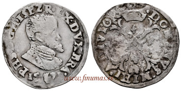 Cy03856XI.- FELIPE II - 1/10 of SHIELD 1571 AMBERES. BC+ - SILVER