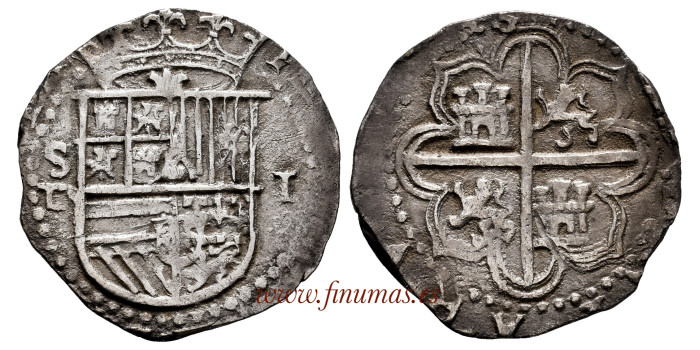 Cy03335.- FELIPE II - Real Sevilla C over D. MBC+.  RARE