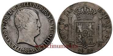 Cy15194.- FERNANDO VII - 20 Reales 1823 Barcelona S.P.- MBC