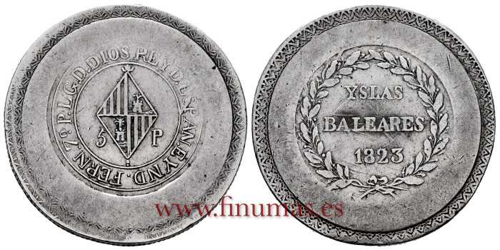 Cy15198.-FERNANDO VII - 8 Reales 1823 Palma de Mallorca - MBC+