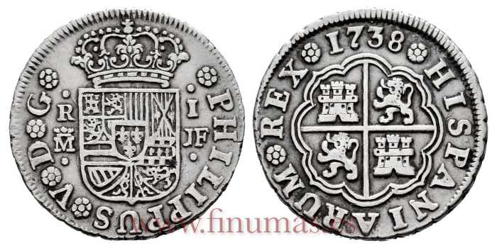 Cy07979.- FELIPE V. - 1 Real 1738 Madrid JF - MBC-