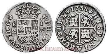 Cy07979.- FELIPE V. - 1 Real 1738 Madrid JF - MBC-