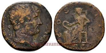 ADRIANO 126/7d.C. DUPONDIO ROMA - BC+