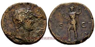 ADRIANO 126d.C. SESTERCIO ROMA - BC+