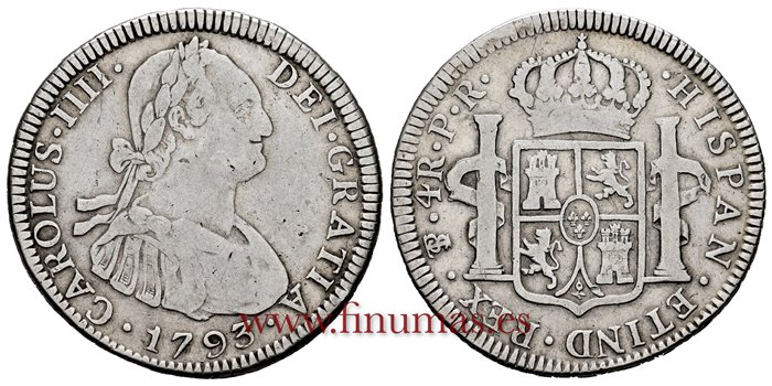 Cy12910.-CARLOS IV - 4 Reales 1793 Potosi P.R.-MBC-