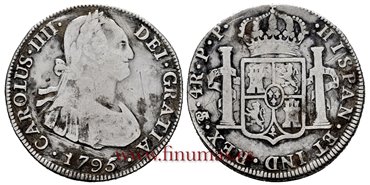 Cy12924.-CARLOS IV - 4 Reales 1795 Potosi P.P.-BC+