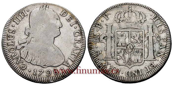 Cy12941.-CARLOS IV - 4 Reales 1798 Potosi P.P.-BC+