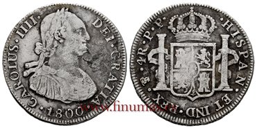 Cy12952-1.-CARLOS IV - 4 Reales 1800 Potosi P.P.-MBC-