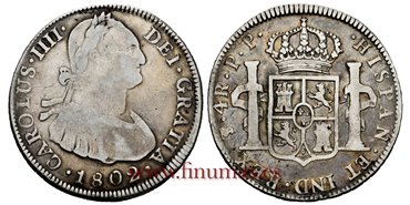Cy12963.-CARLOS IV - 4 Reales 1802 Potosi P.P.-BC+