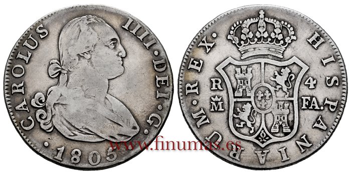 Cy12982-1.-CARLOS IV - 4 Reales 1805 Madrid F.A.-MBC