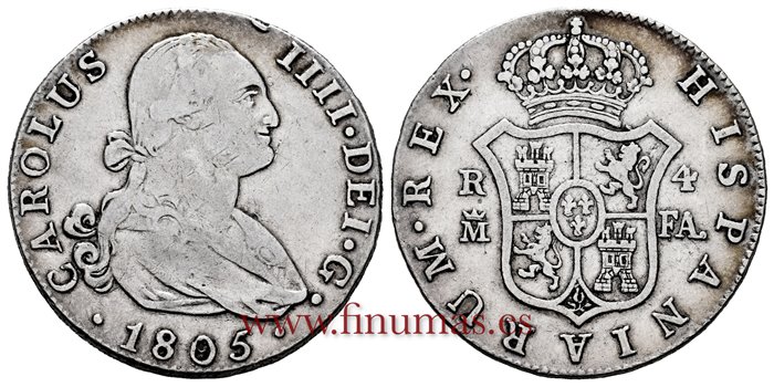 Cy12982-2.-CARLOS IV - 4 Reales 1805 Madrid F.A.-MBC