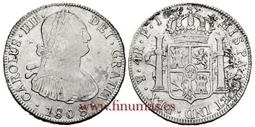 Cy13002-2.-CARLOS IV - 4 Reales 1808 Potosi P.J.-EBC-