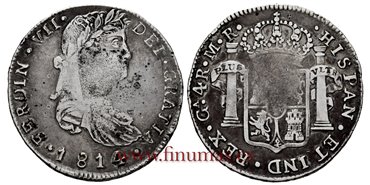 Cy14836.-FERNANDO VII - 4 Reales 1814 Guadalajara M.R. VARIANTE- MBC-