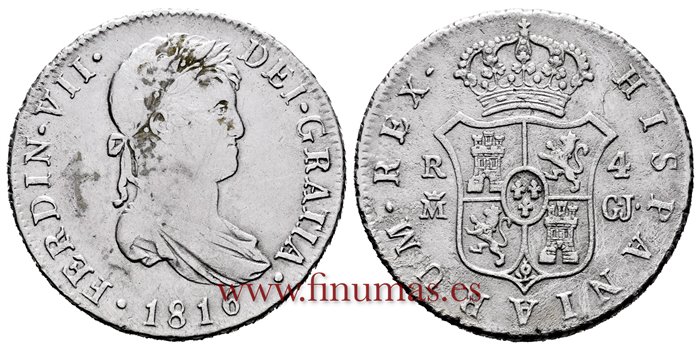 Cy14856.-FERNANDO VII - 4 Reales 1816 Madrid G.J.- MBC