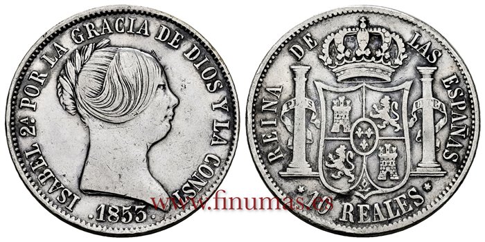 Cy16196.-ISABEL II - 10 Reales 1853 Madrid .-EBC-