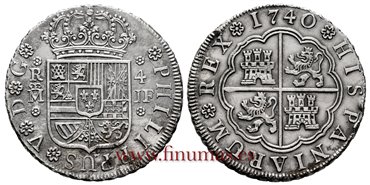 Cy08525.-FELIPE V - 4 Reales 1740 Madrid J.F.-EBC-