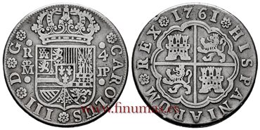 Cy10930.-CARLOS III - 4 Reales 1761 Madrid J.P.-MBC-
