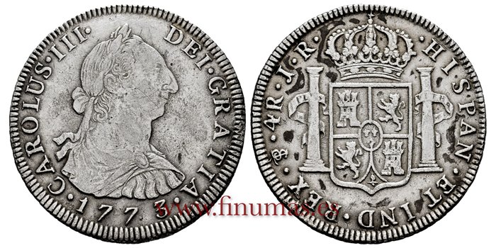 Cy10999-1.-CARLOS III - 4 Reales 1773 Potosi J.R.-MBC