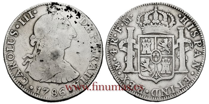 Cy11095.-CARLOS III - 4 Reales 1786 Mexico F.M.-MBC-
