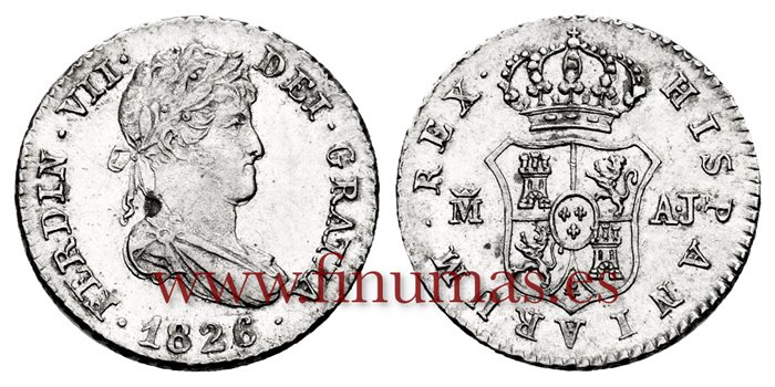 Cy14338.- FERNANDO VII - 1/2 Real 1866 Madrid A.J.- S.C. B.O