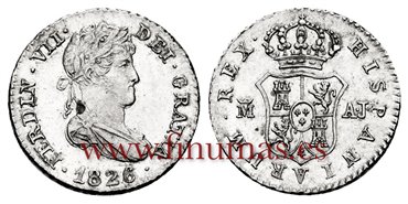 Cy14338.- FERNANDO VII - 1/2 Real 1866 Madrid A.J.- S.C. B.O