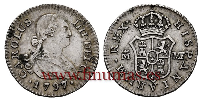 Cy12467.- CARLOS IV - 1/2 Real 1797 Madrid M.F. - EBC
