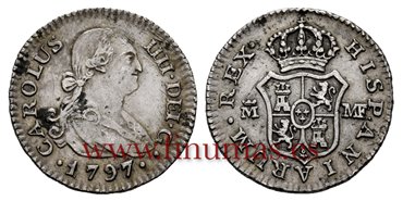 Cy12467.- CARLOS IV - 1/2 Real 1797 Madrid M.F. - EBC