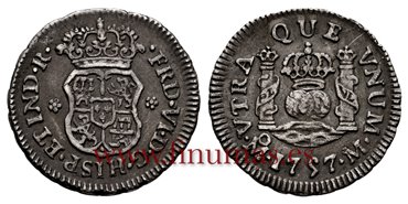 Cy09529.- FERNANDO VI - 1/2 Real columnario 1757 Mexico M. EBC
