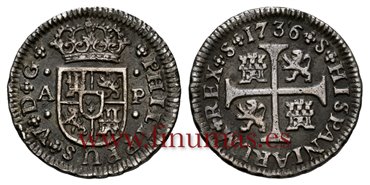 Cy07722.-FELIPE V - 1/2 Real 1736 Sevilla A.P. - MBC+/EBC-