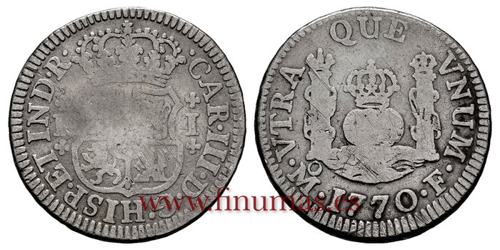 Cy10551.- CARLOS III - 1 Real 1770 Mexico F.- BC