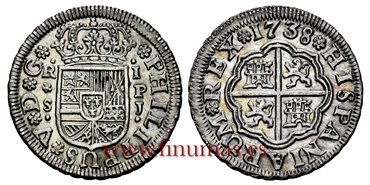 Cy07982-3.- FELIPE V - 1 Real 1738 Sevilla P.J.-SC-
