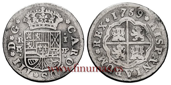 Cy10486.- CARLOS III - 1 Real 1759 Madrid J.P.- BC