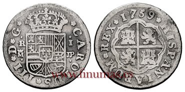 Cy10486.- CARLOS III - 1 Real 1759 Madrid J.P.- BC