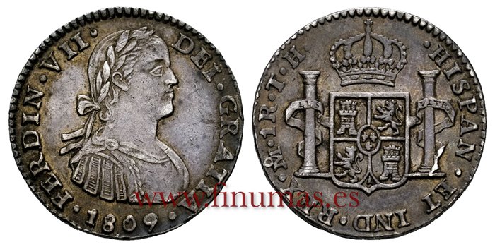 Cy14362.- FERNANDO VII - 1 Real 1809 Mexico T.H.- SC- Tono