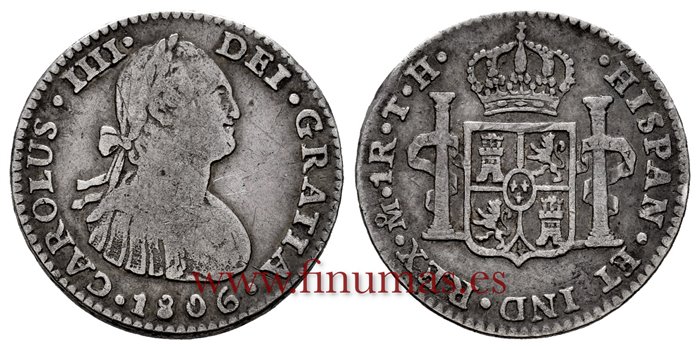 Cy12683.2.-CARLOS IV - 1 Real 1806 Mexico T.H.- MBC-