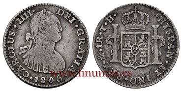Cy12683.2.-CARLOS IV - 1 Real 1806 Mexico T.H.- MBC-