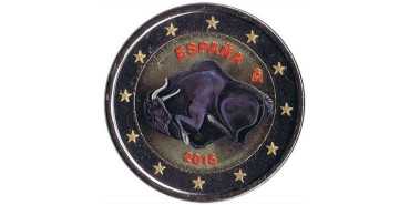 2 COMMEMORATIVE EUROS SPAIN 2015 "ALTAMIRA" COLOUR