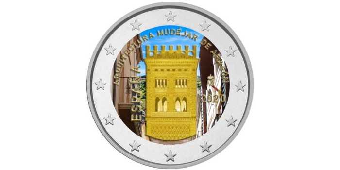2 EUROS CONMEMORATIVOS ESPAÑA 2020 "ARAGON" - COLOR