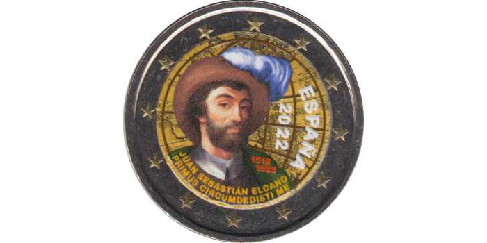 2 Euros Conmemorativos España 2022 "Vuelta Al Mundo" - Color