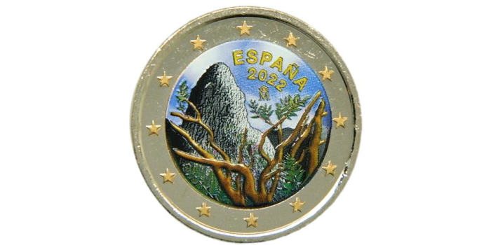 2 Commemorative Euros Spain 2022 "Garajonay" - Colour