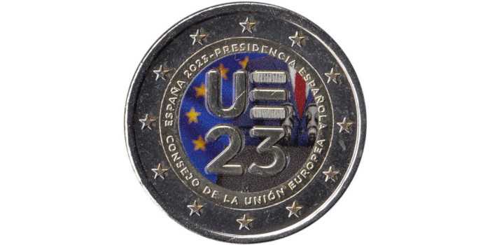 2 EUROS CONMEMORATIVOS ESPAÑA 2023 "PRESIDENCIA CONSEJO UNION EUROPEA" - COLOR
